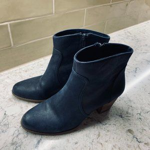 Navy Leather Booties by Sole Society - Size 7.5